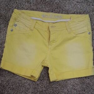 Wallflower Yellow Jean Shorts Vibrant Stretchy Denim